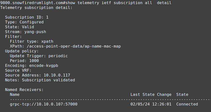 check sub status on wlc