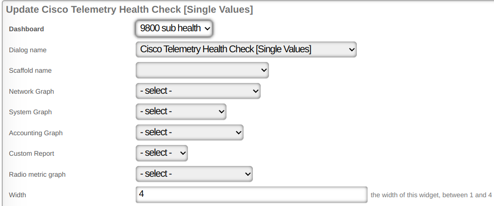 config cisco health check widget