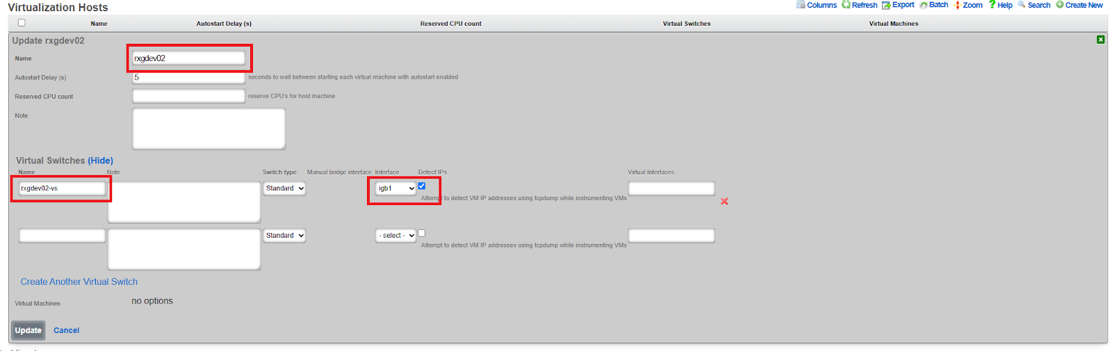 Virtualization Host Configuration