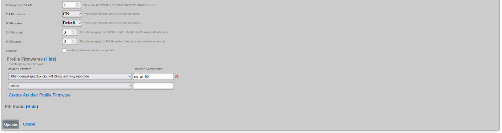 Profile Firmware Assignment