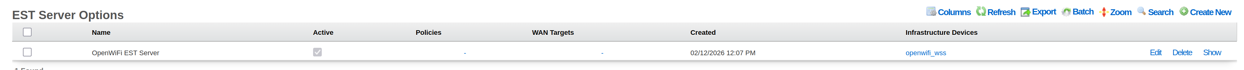 EST Server Options Configuration