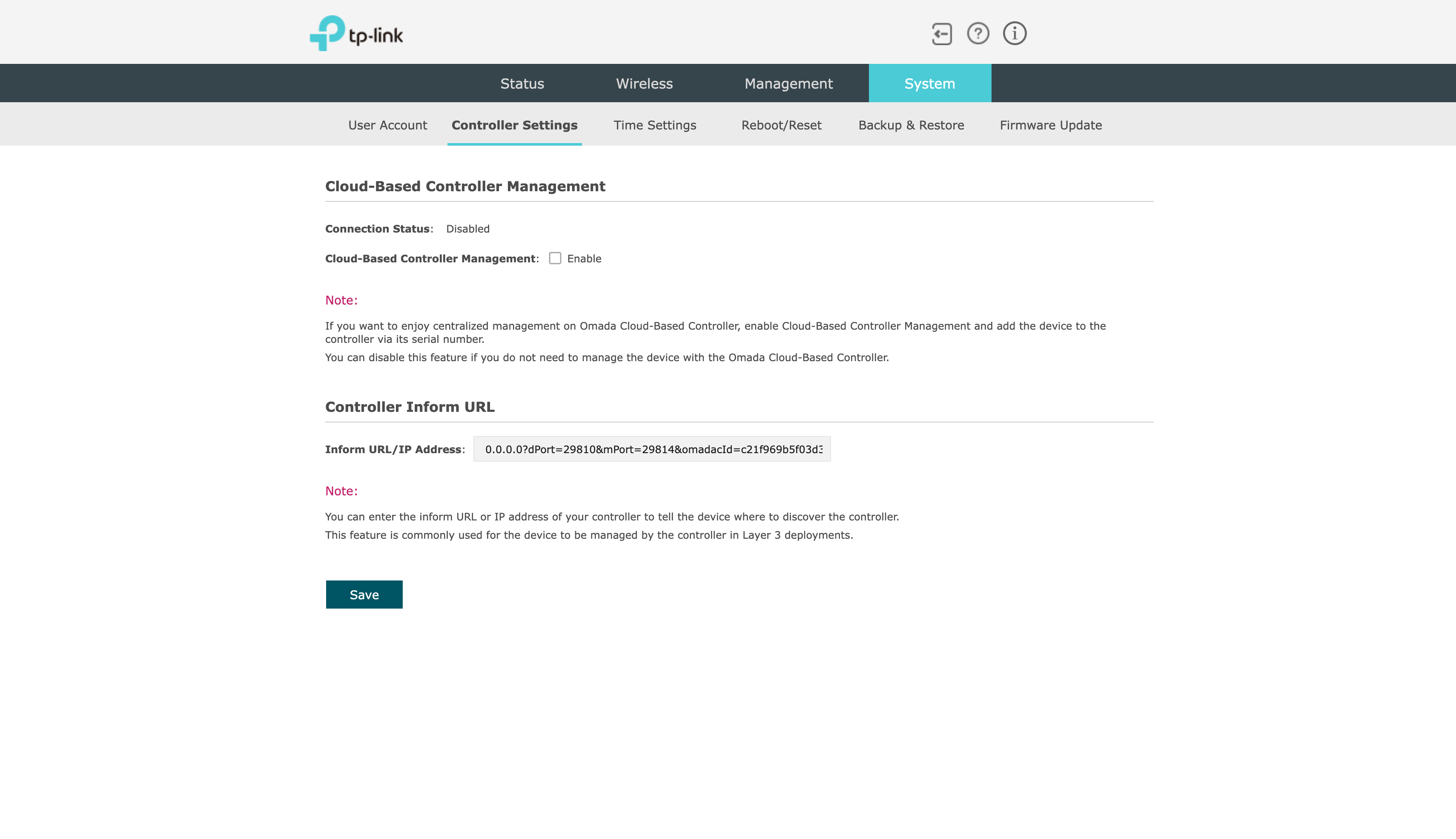 Inform configuration