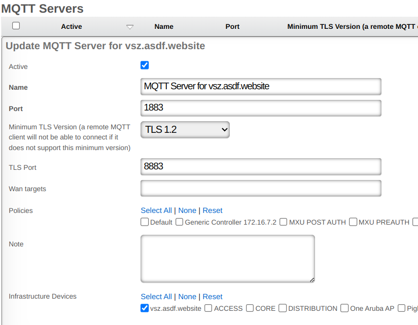 mqtt server option