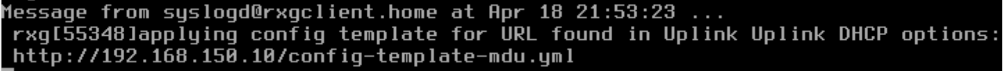 Console output after bootstrap
