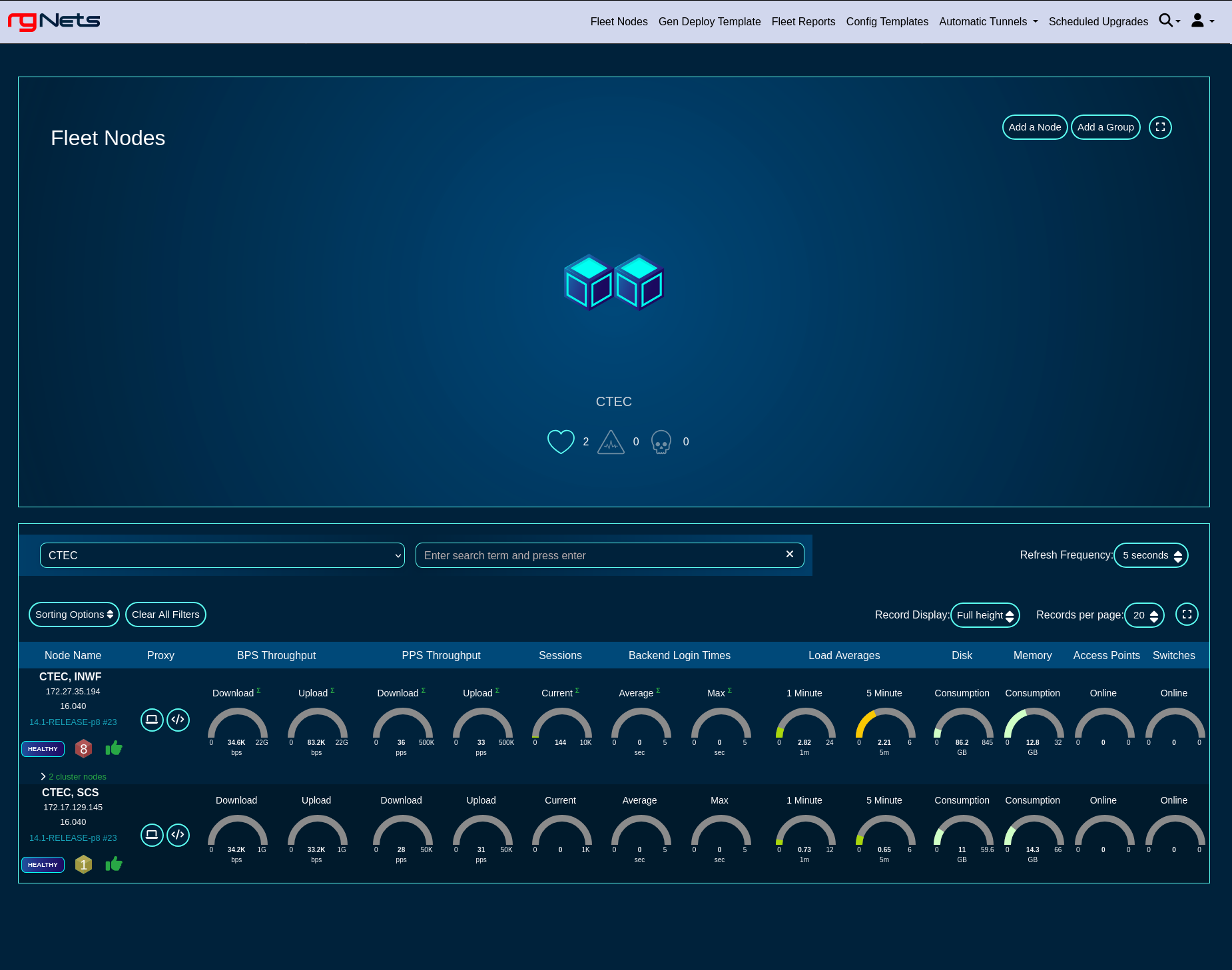 Fleet Manager, main screen