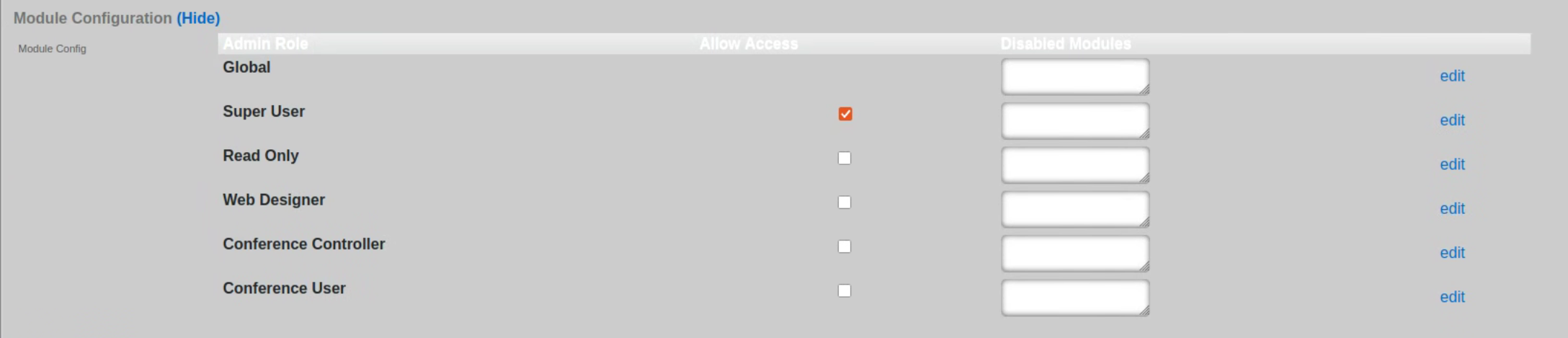 Access control for portal