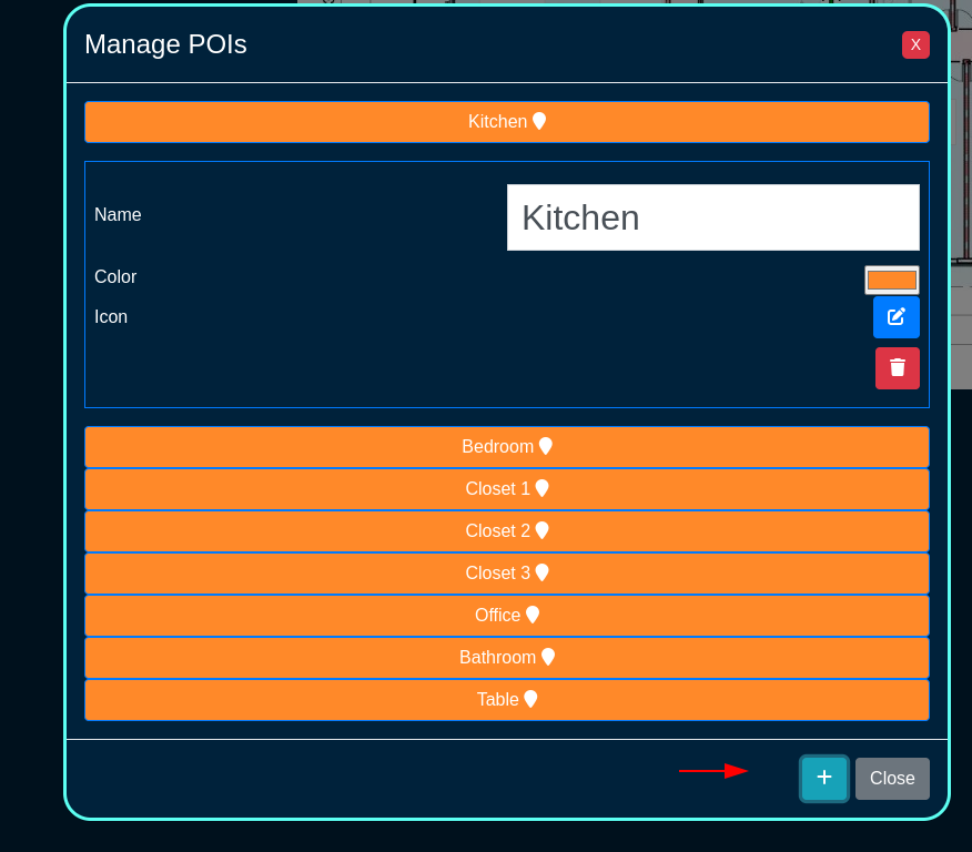 POI Create Button