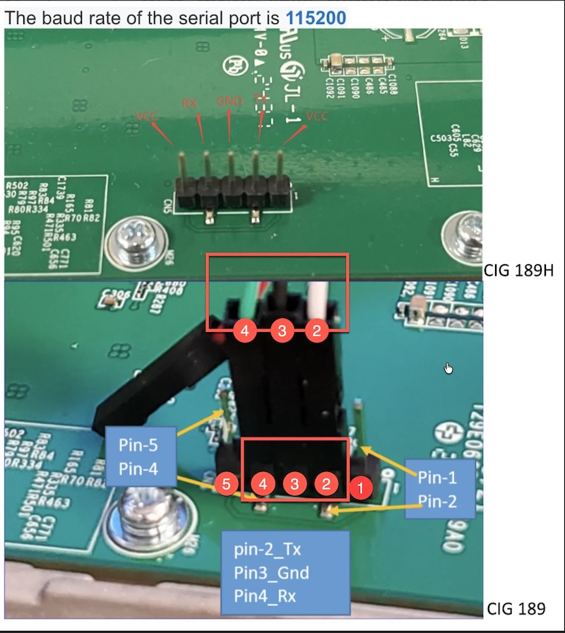 Serial console connection